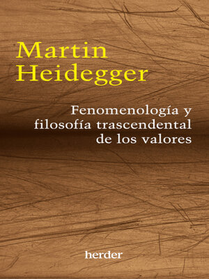 cover image of Fenomenología y filosofía trascendental de los valores